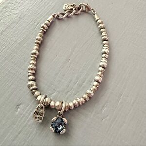 Uno de 50 Beaded Bracelet Blue Crystal Charm Pendant